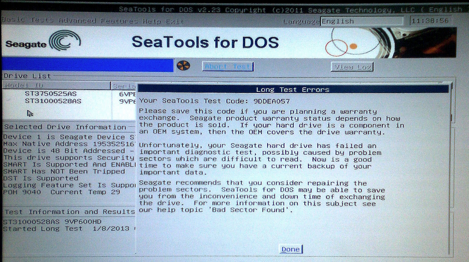 seagate seatools for dos no erase disk